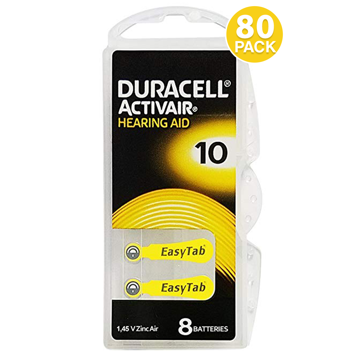 Duracell Size 10 Activair Pr70 P10 0%hg Hearing Aid Batteries (80 Count)