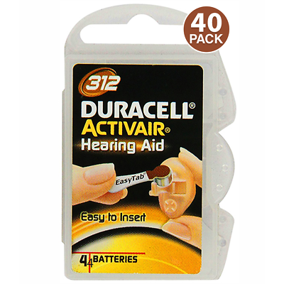Duracell Size 312 Pr41 0%hg Activair Hearing Aid Batteries (40 Count)